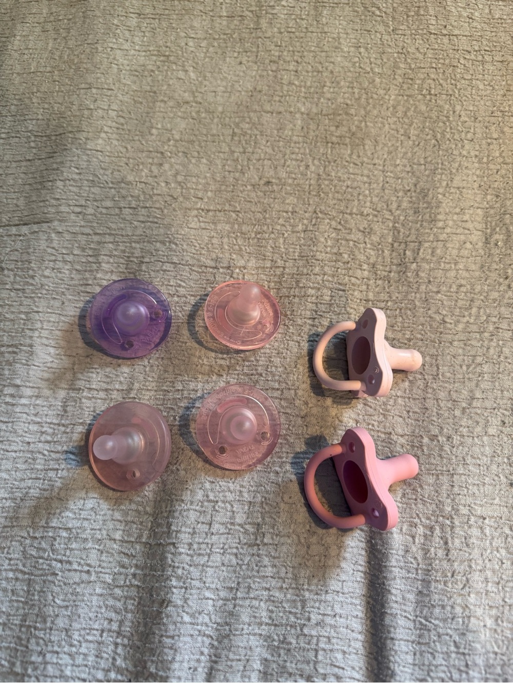 Pink and Purple Silicone Baby Pacifier Set - Kids Accessories